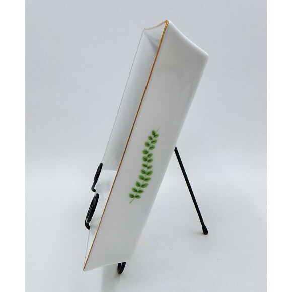 Lynn Chase JAGUAR JUNGLE Square Serving Bowl 9 Inch 24K Gold 1988 Japan Orchid - Picture 2 of 13